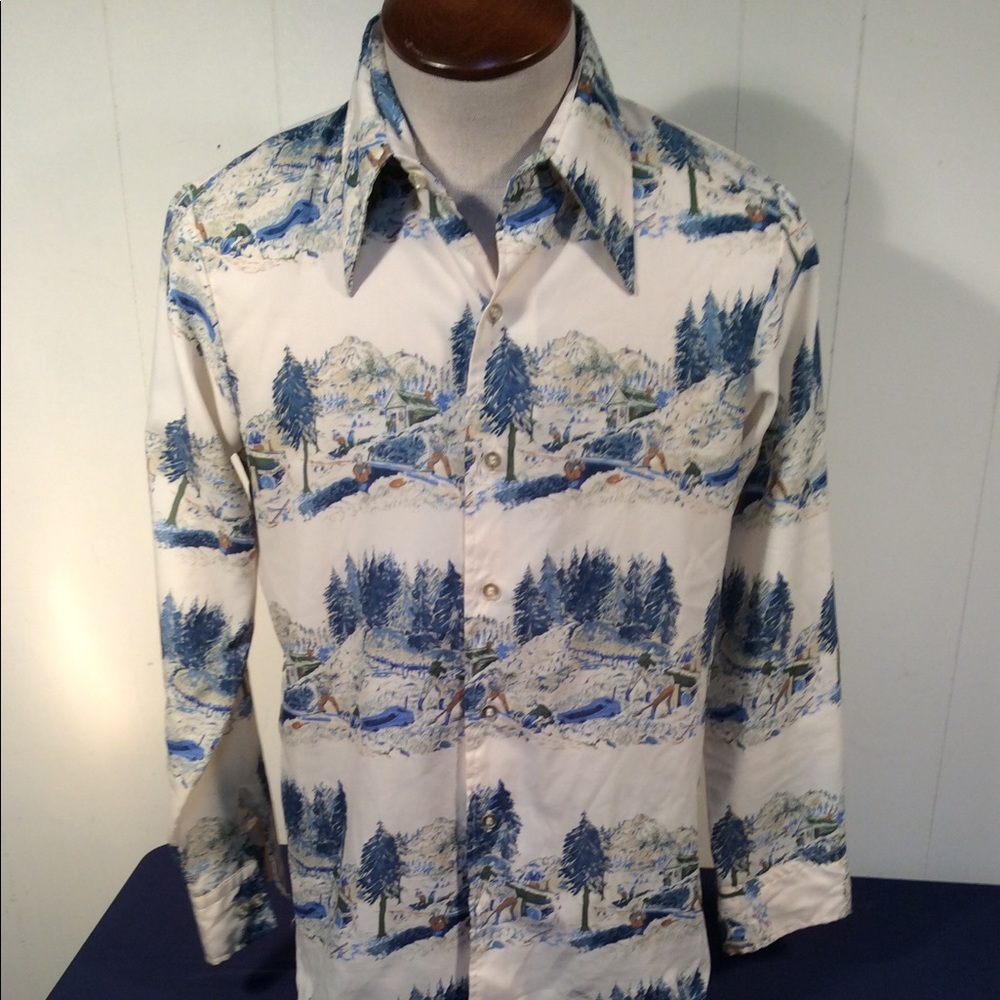 Vintage 70s Levi’s Levi’s Panatela Tops Cowboy print shirt Men’s size medium